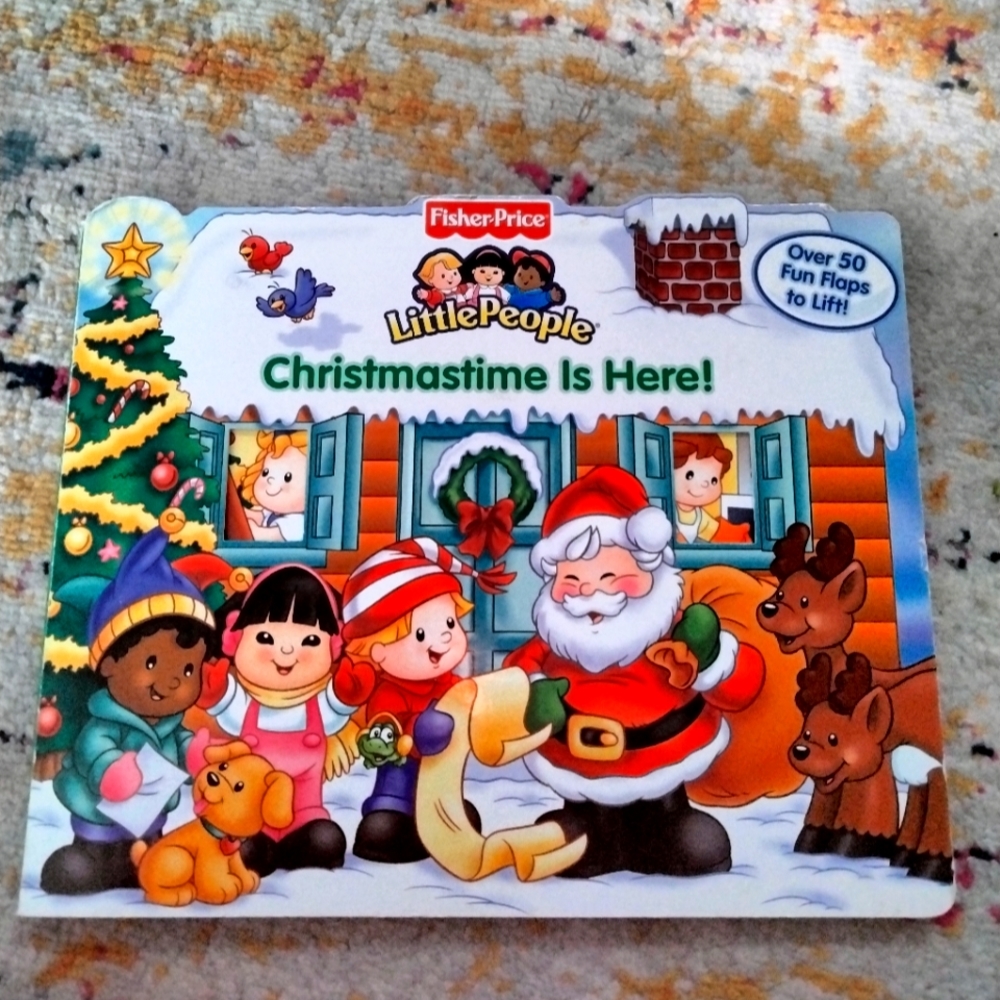 Fisher Price Christmastime is here board book EUC vintage